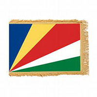 Republic of Seychelles Fringed Flag with Pole