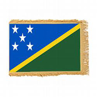 Solomon Islands Fringed Flag with Pole