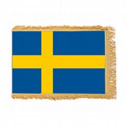 Sweden Fringed Flag with Pole Hem, FBPP0000012497