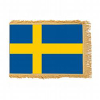 Sweden Fringed Flag with Pole Hem