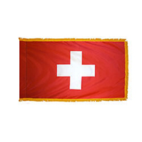 Switzerland Fringed Flag with Pole Hem