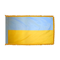 Ukraine Fringed Flag with Pole Hem