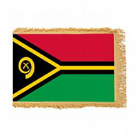 Republic of Vanuatu Fringed Flag with Pole Hem