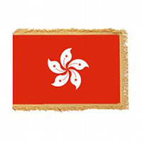 Hong Kong (Xianggang) Fringed Flag with Pole Hem, FXIAN35PHF