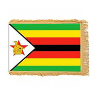 Zimbabwe Fringed Flag with Pole Hem