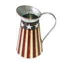 Patriotic Tin Decorative Pitcher