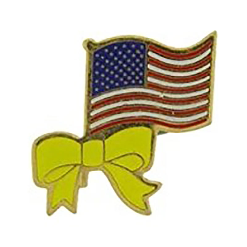 USA/Yellow Ribbon Lapel Pin
