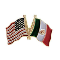 Mexico & US Flags Lapel Pins, GPINUSMEX