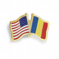 Romania and US Flags Lapel Pin, GPINUSROM