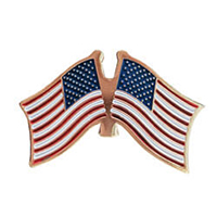 Double American Flag Lapel Pin, GPINUSUS