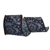 Navy Blue Bandana Cotton Ribbon GRIBBON77263M