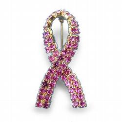 Jeweled Pink Ribbon Pin | FlagandBanner.com