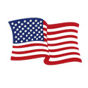 Left-Hand Waving American Flag Decal, III250