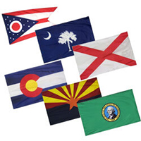 50 States Indoor Flag Set with Pole Hem