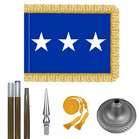 Oak And Chrome Air Force Lt. General Flag Kit