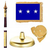 Oak And Brass Air Force Lt. General Flag Kit