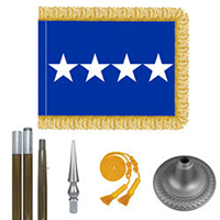 Air Force General Flag Kit - Oak And Chrome