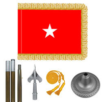 Oak And Chrome Army Brigadier General Flag Kit