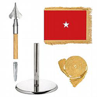 Oak And Chrome Guidon Army Brigadier General Flag Kit