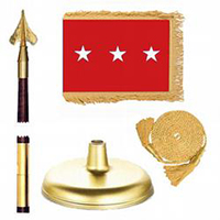 Oak And Brass Army Lt. General Flag Kit