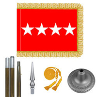 Oak And Chrome Army General Flag Kit