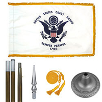 Oak And Chrome Coast Guard Flag Kit