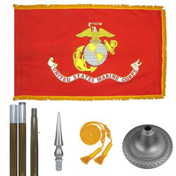 Oak And Chrome Marine Corps Flag Kit, FBPP0000010946