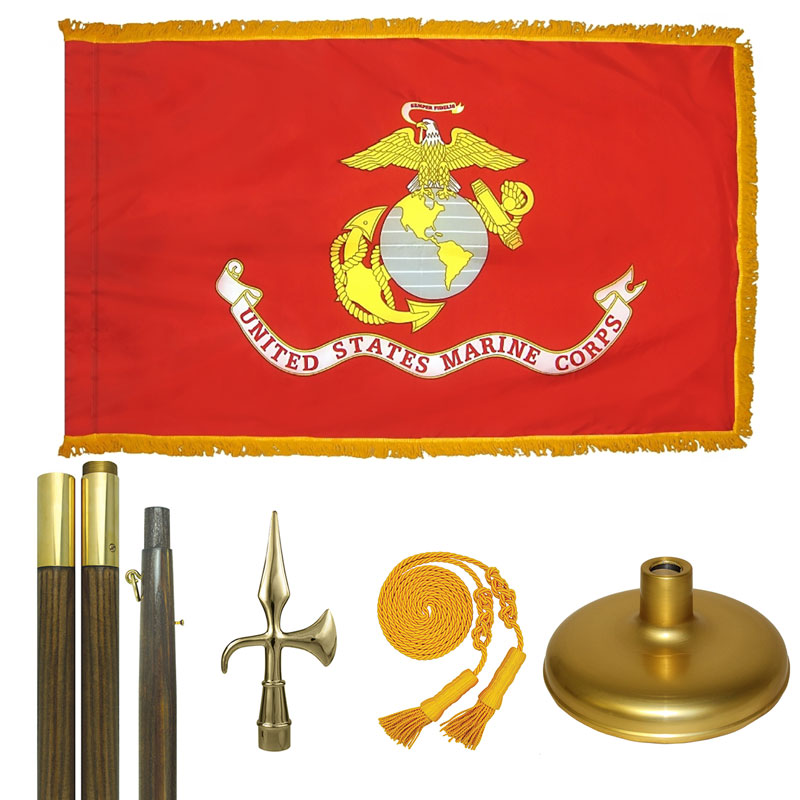 Oak And Brass Marine Corps Flag Kit, FBPP0000010944