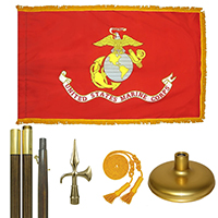 Oak And Brass Marine Corps Flag Kit