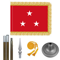 Oak And Chrome Marine Corps Lt. General Flag Kit