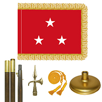 Oak And Brass Marine Corps Lt. General Flag Kit