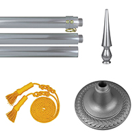 Silver Pole Kit for Military, State & World Flags