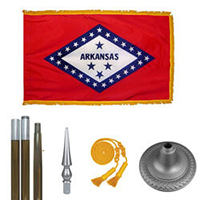 Arkansas Premium Oak & Chrome Flag Kit