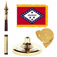 Arkansas Standard Oak & Brass Flag Kit