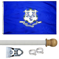 Connecticut Standard House Flag Kit, KSCT35HOME