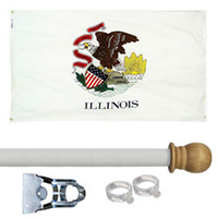 Illinois Standard House Flag Kit, KSIL35HOME