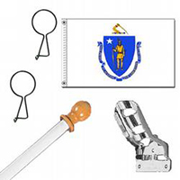 Massachusetts Standard House Flag Kit, KSMA35HOME