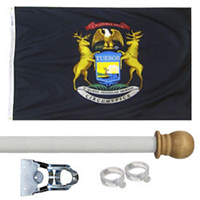 Michigan Standard House Flag Kit, KSMI35HOME