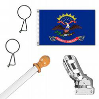 North Dakota Standard House Flag Kit, KSND35HOME
