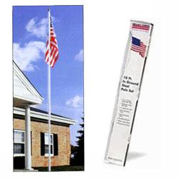 Ground Set Residential Flagpole Kit with polycotton U.S.Flag,KSTEE18