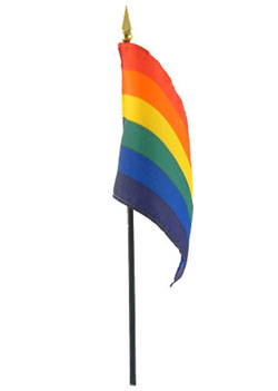 Rainbow Pride Miniature Cotton Flag (4 in. x 6 in.), MRAIN46C