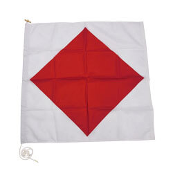 Nylon Rope Wood 'F' International Code Signal Flag, FBPP0000009316