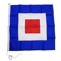 Nylon Rope Wood 'W' International Code Signal Flag