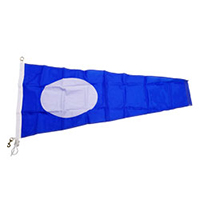 2 International Code Signal Pennant, Nylon Rope Metal