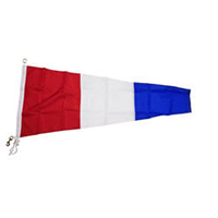 3 International Code Signal Pennant, Nylon Rope Metal