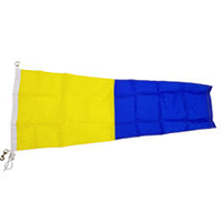5 International Code Signal Pennant, Nylon Rope Metal