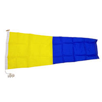 5 International Code Signal Pennant, Nylon Rope Wood