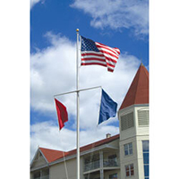 Ground Set Nautical Flagpoles with Yardarm