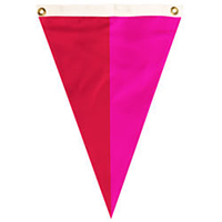 Nylon Magenta-Red Bi-Color Single Pennant