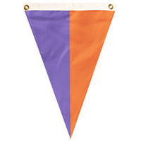 Nylon Orange-Lavender Bi-Color Single Pennant